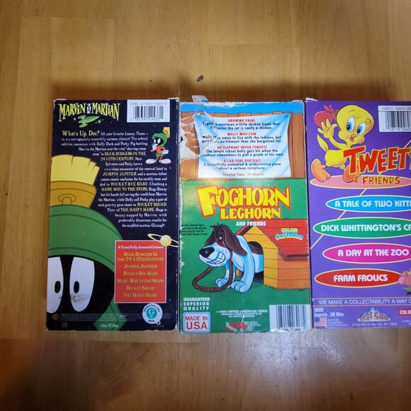 3 Looney Tunes VHS Bundle - Tweety & Friends Marvin the Martian Foghorn Leghorn - Picture 2 of 2